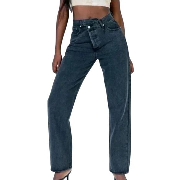 Princess Polly Crossover Black Jeans Light Wash Womens 10 - Picture 6 of 6